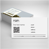 Rain healthier. wealthier. kinder. Business Card Design
